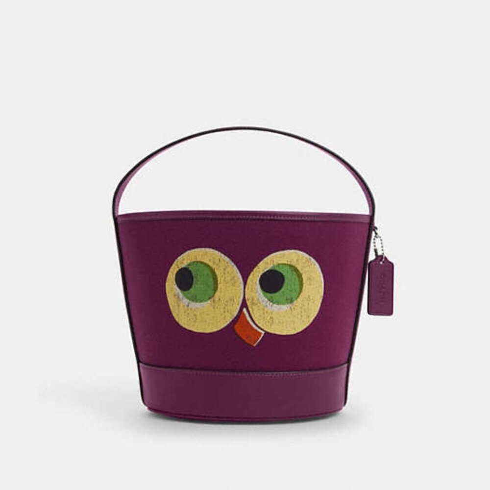 Trick Or Treat Bucket With Halloween Owl In Regenerative Cotton